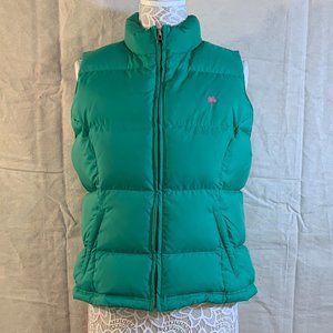 Lilly Pulitzer Puffer Vest Kelly Green Size Large Front Zip